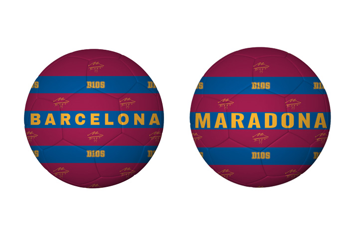 (Mis 5) Pallone MARADONA Barcelona (Blu/Grana)…x